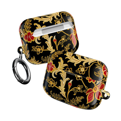 AirPods Case — Black & Gold Floral Protective Cover - DIGITAL X