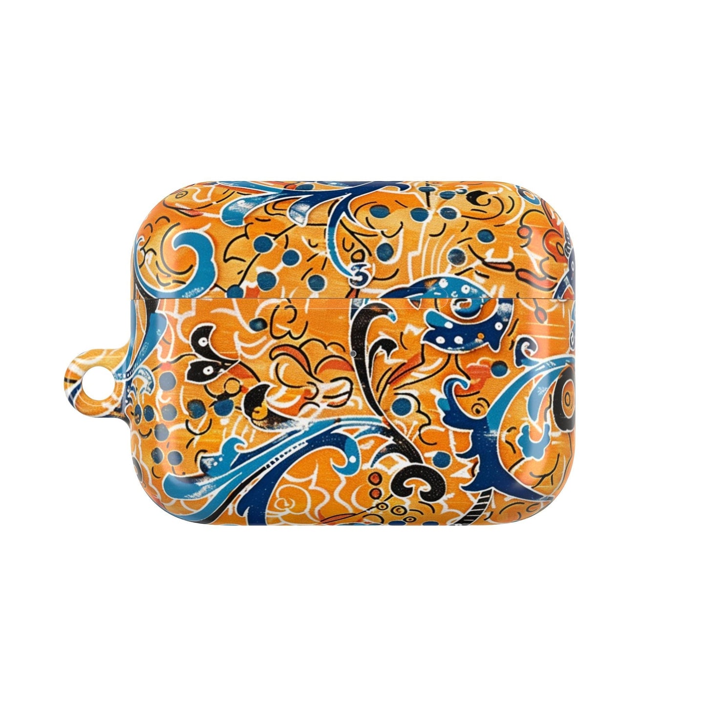 AirPods Case — Orange Blue Floral Pattern Protective Cover - DIGITAL X