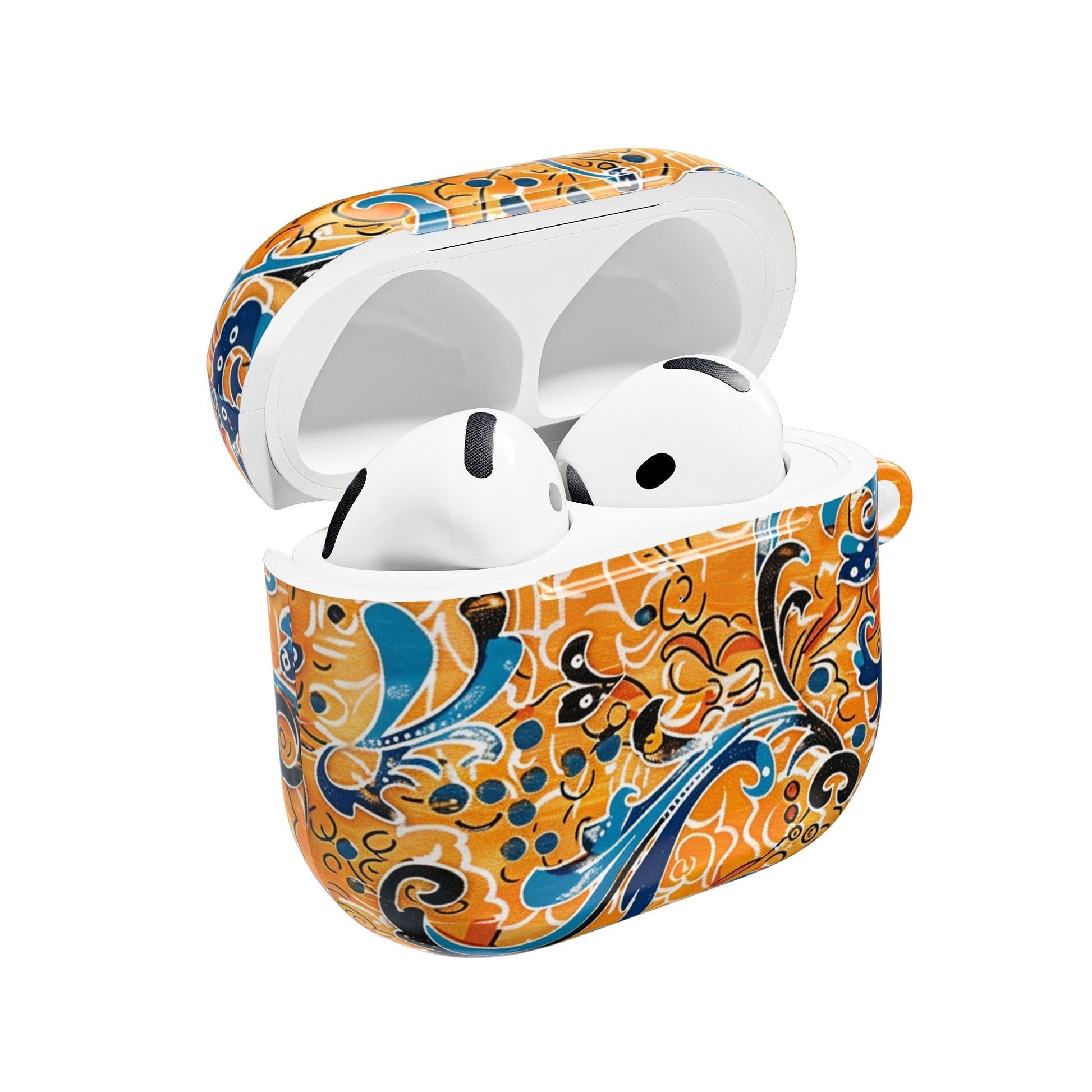 AirPods Case — Orange Blue Floral Pattern Protective Cover - DIGITAL X