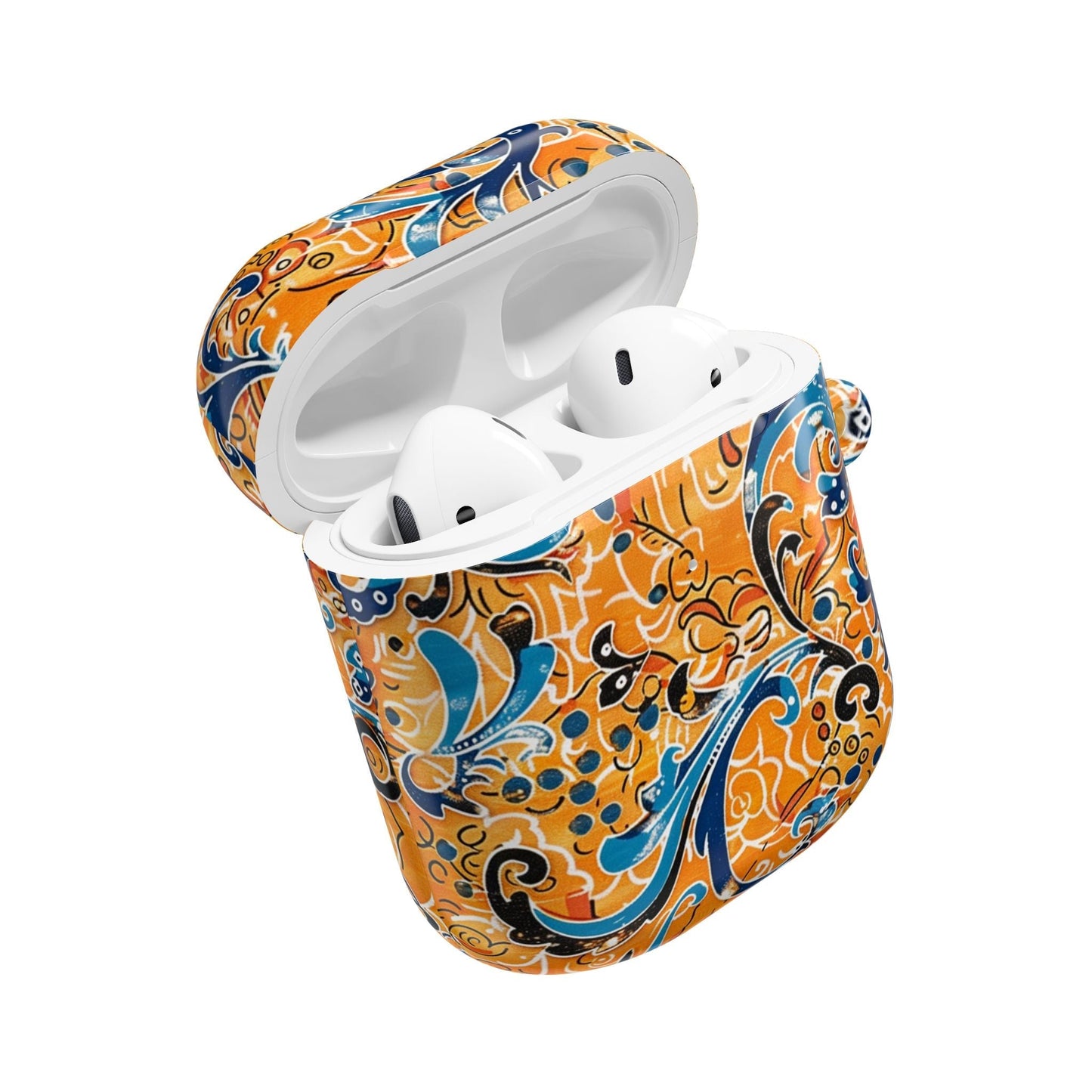 AirPods Case — Orange Blue Floral Pattern Protective Cover - DIGITAL X