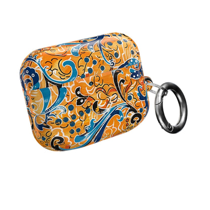 AirPods Case — Orange Blue Floral Pattern Protective Cover - DIGITAL X