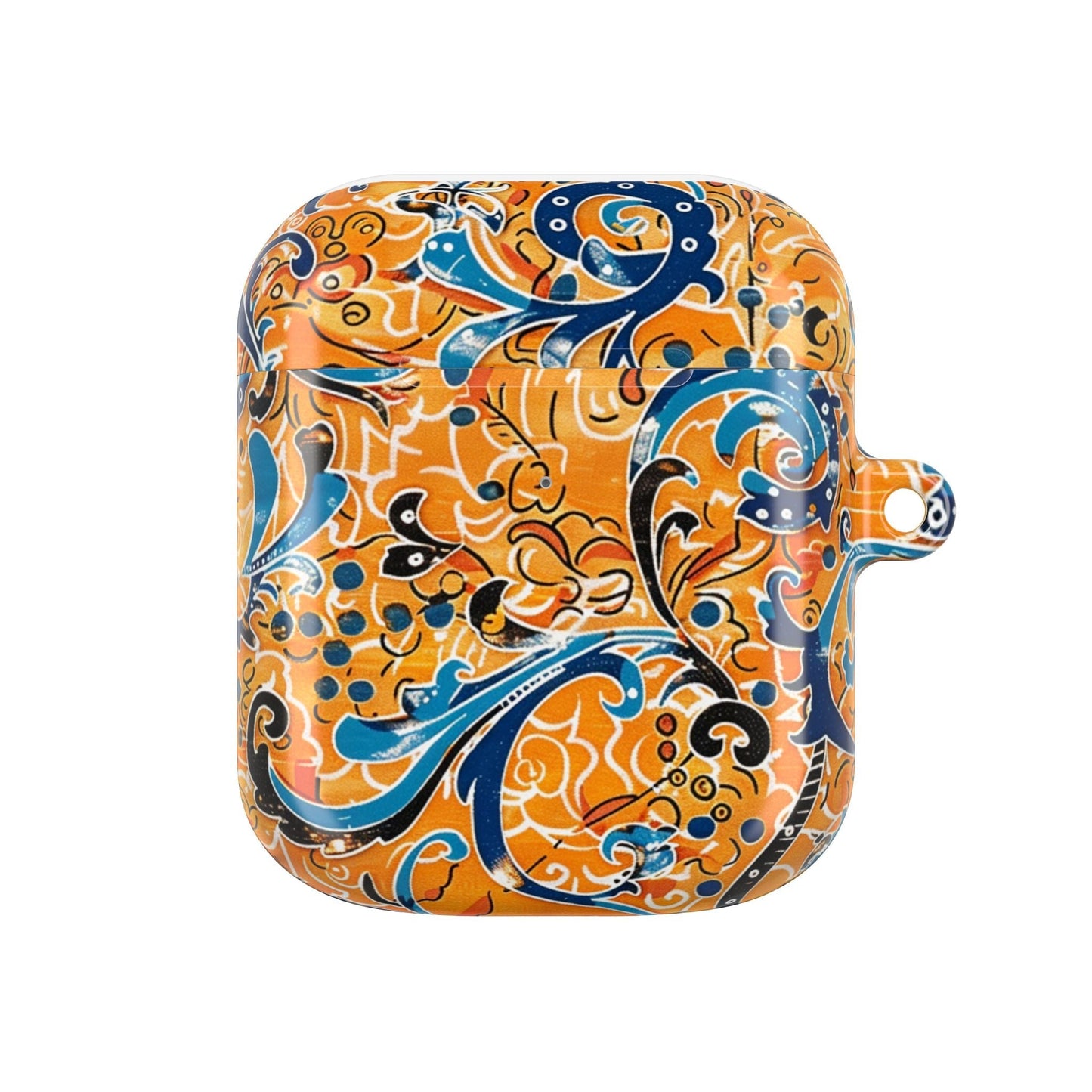 AirPods Case — Orange Blue Floral Pattern Protective Cover - DIGITAL X