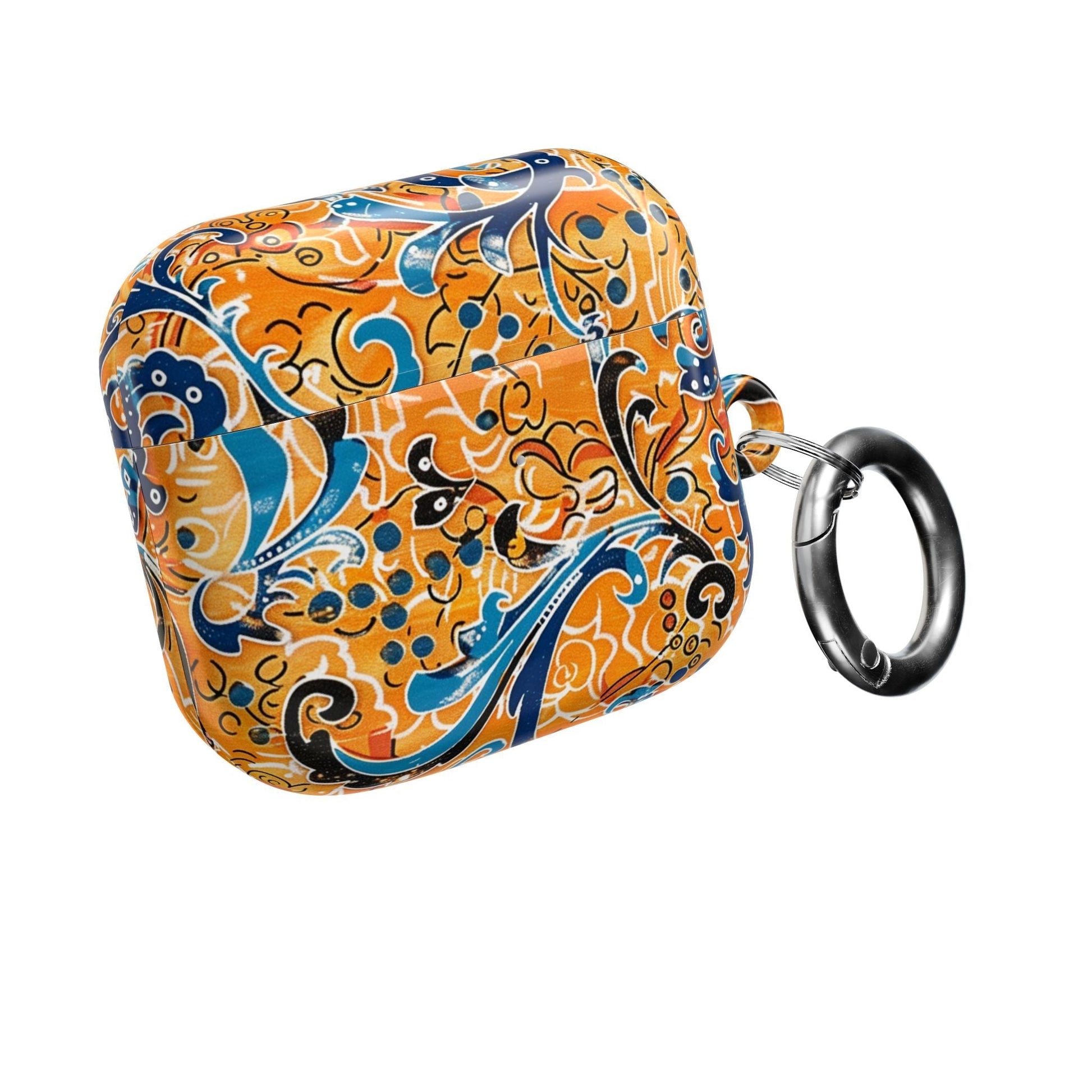 AirPods Case — Orange Blue Floral Pattern Protective Cover - DIGITAL X