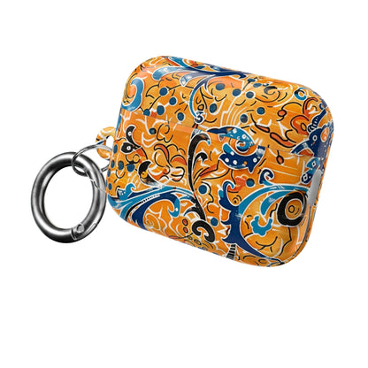 AirPods Case — Orange Blue Floral Pattern Protective Cover - DIGITAL X