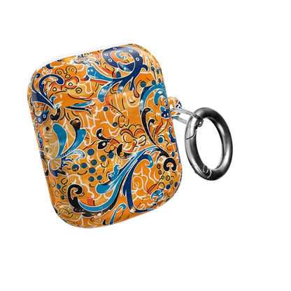 AirPods Case — Orange Blue Floral Pattern Protective Cover - DIGITAL X