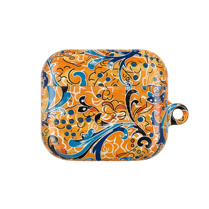 AirPods Case — Orange Blue Floral Pattern Protective Cover - DIGITAL X