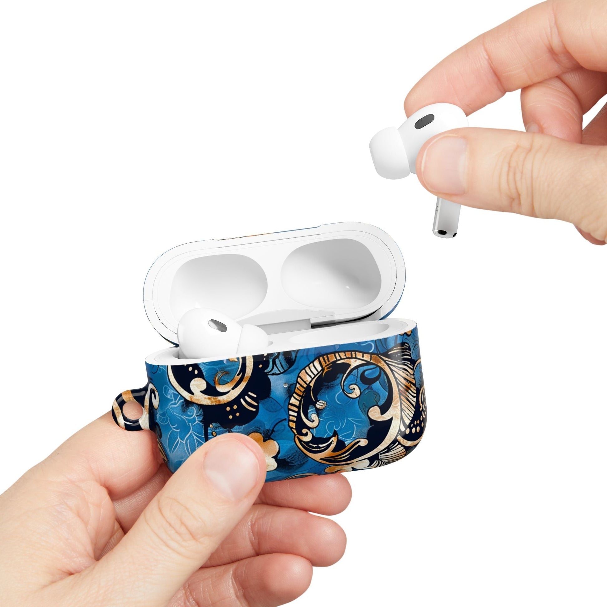 Baroque Blue Floral AirPod Case — Decorative Protective Cover - DIGITAL X