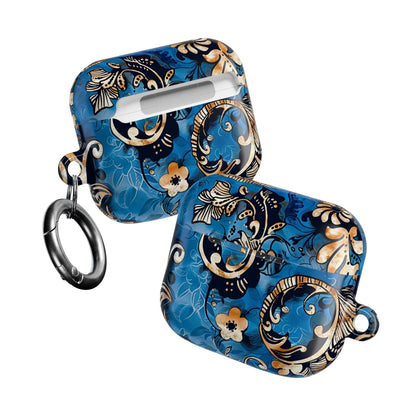 Baroque Blue Floral AirPod Case — Decorative Protective Cover - DIGITAL X