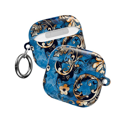 Baroque Blue Floral AirPod Case — Decorative Protective Cover - DIGITAL X