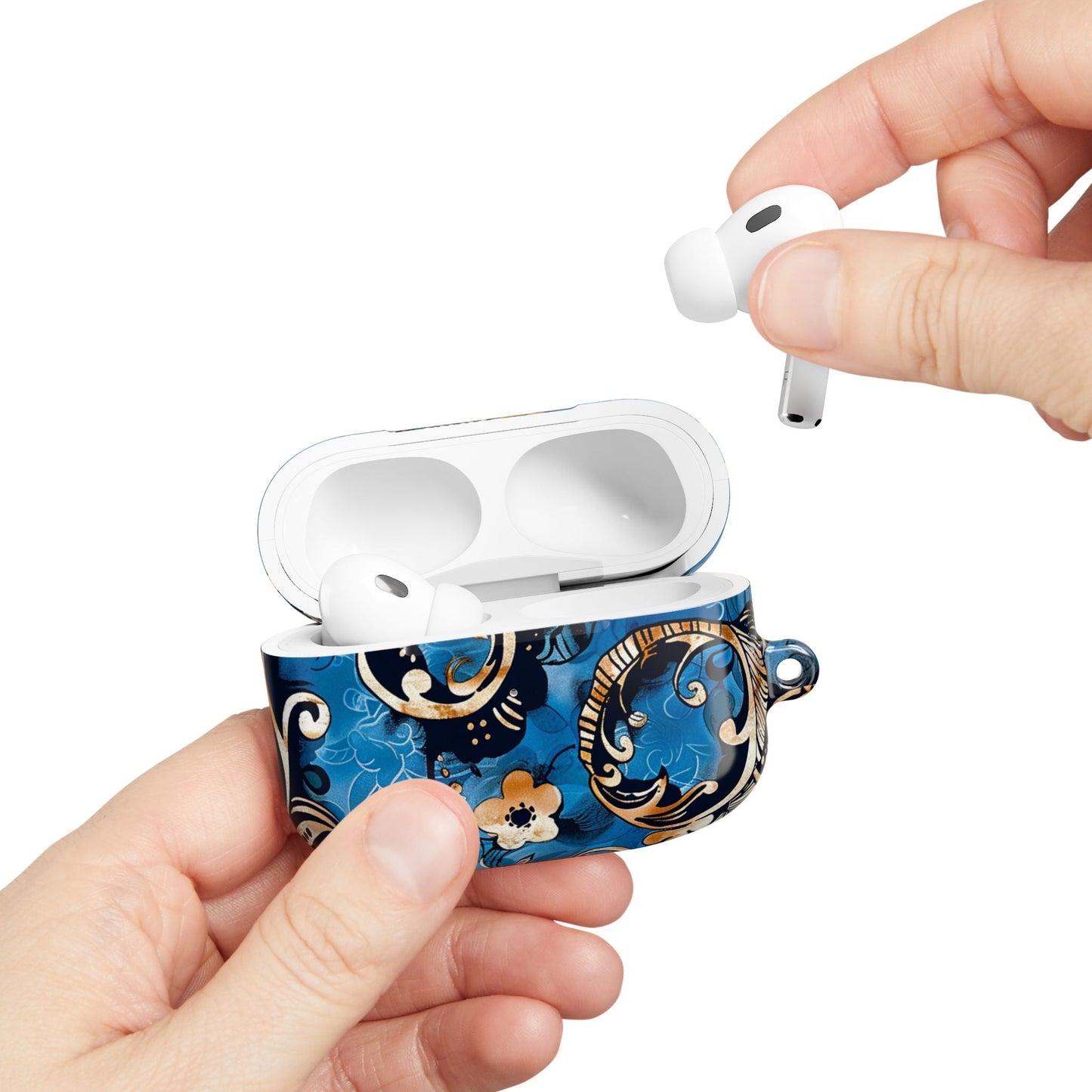 Baroque Blue Floral AirPod Case — Decorative Protective Cover - DIGITAL X