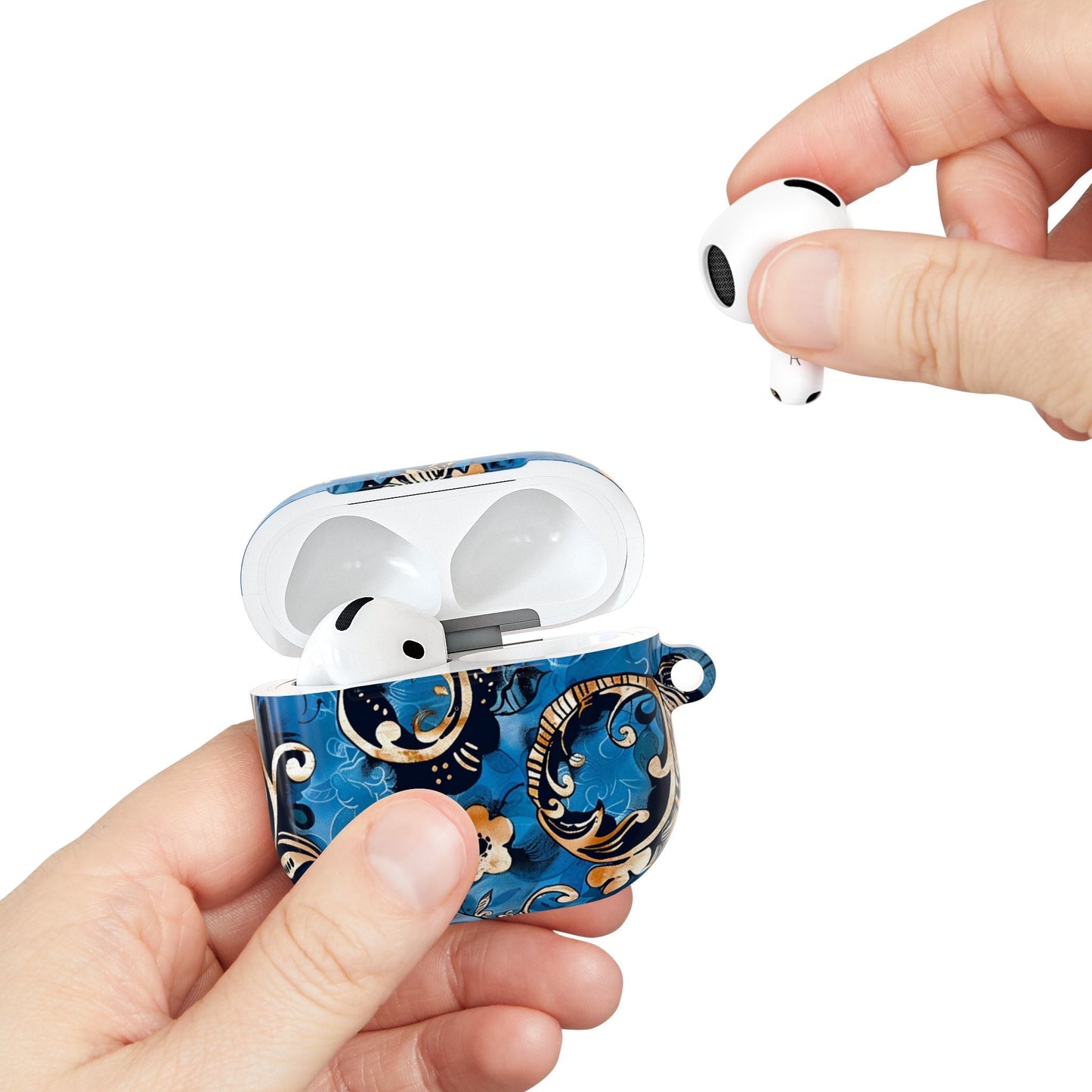 Baroque Blue Floral AirPod Case — Decorative Protective Cover - DIGITAL X