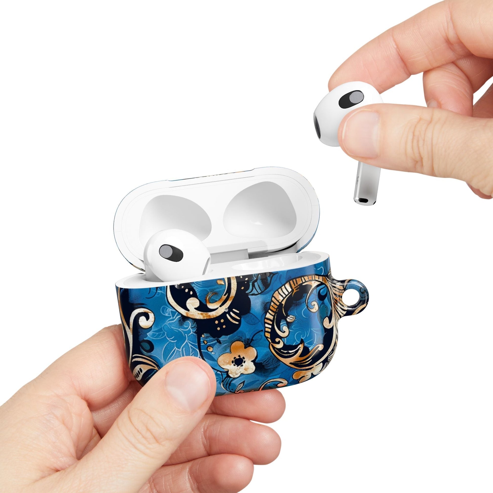 Baroque Blue Floral AirPod Case — Decorative Protective Cover - DIGITAL X