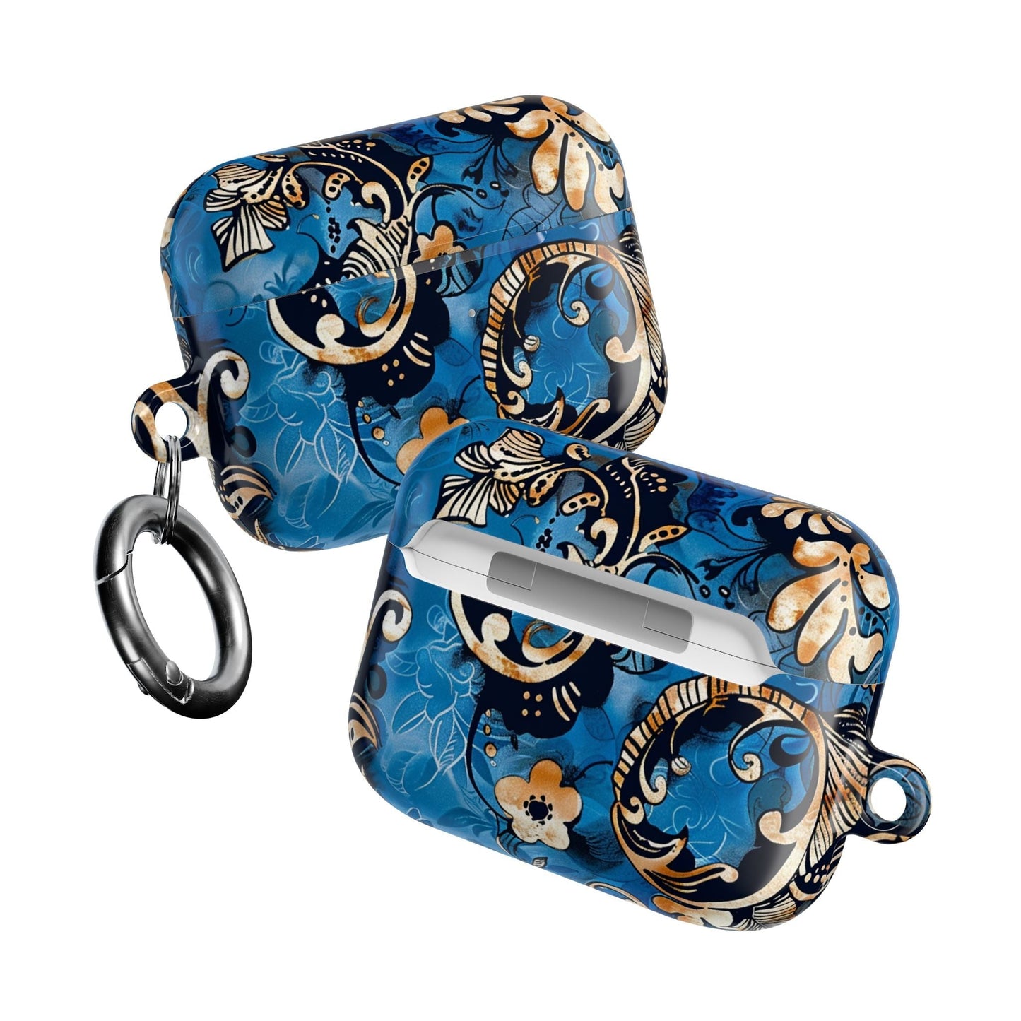 Baroque Blue Floral AirPod Case — Decorative Protective Cover - DIGITAL X