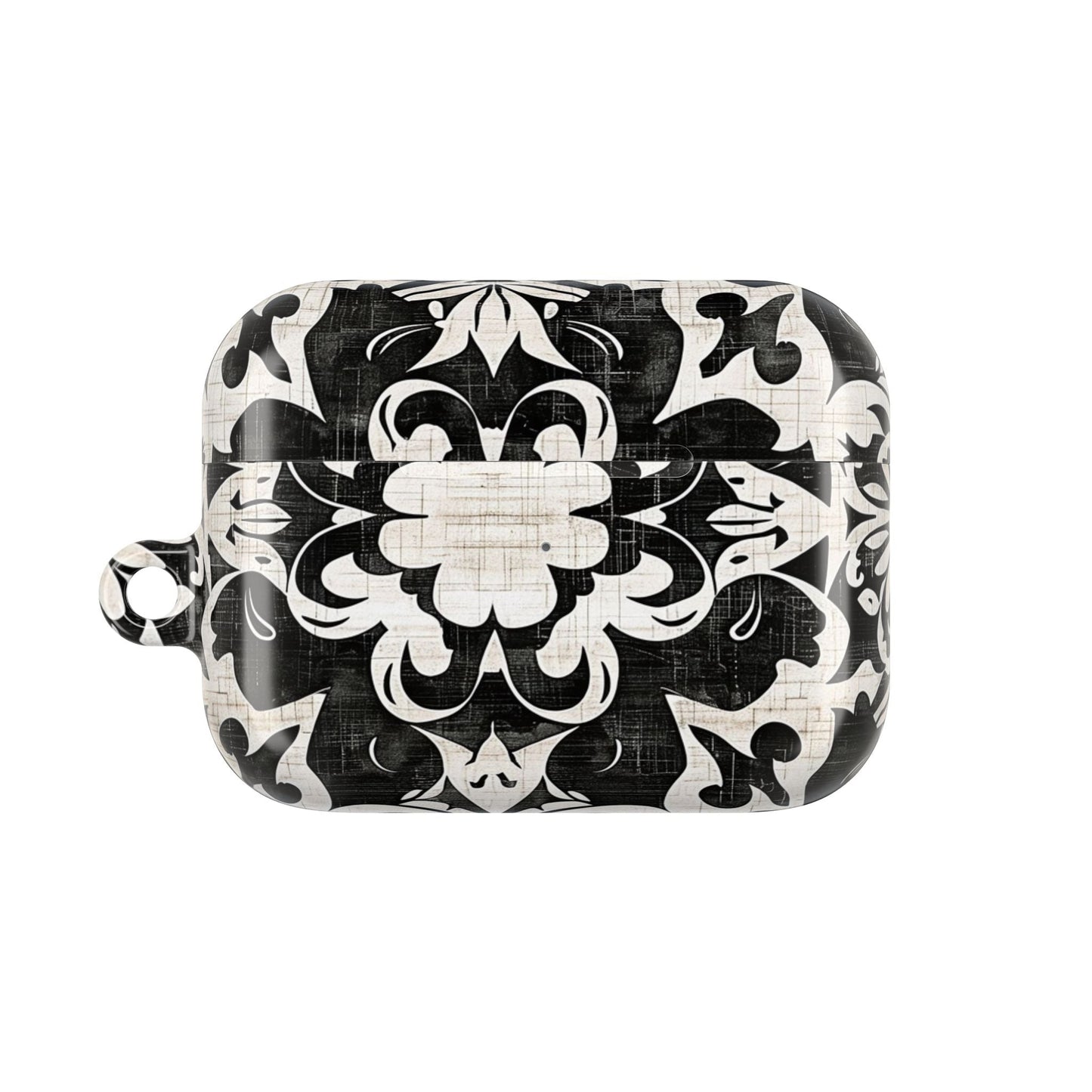 Black White Damask AirPod Case – Floral Mosaic Protective Cover - DIGITAL X