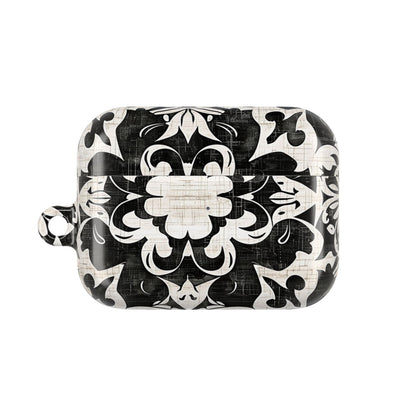 Black White Damask AirPod Case – Floral Mosaic Protective Cover - DIGITAL X
