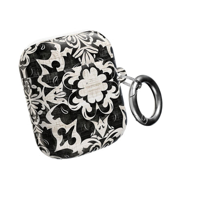 Black White Damask AirPod Case – Floral Mosaic Protective Cover - DIGITAL X