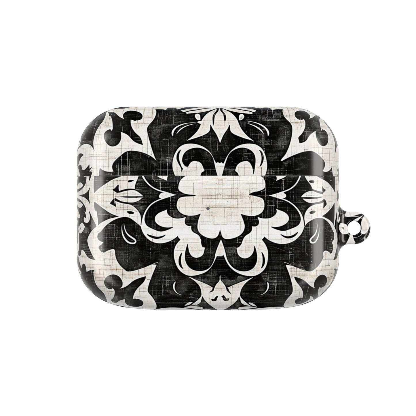 Black White Damask AirPod Case – Floral Mosaic Protective Cover - DIGITAL X