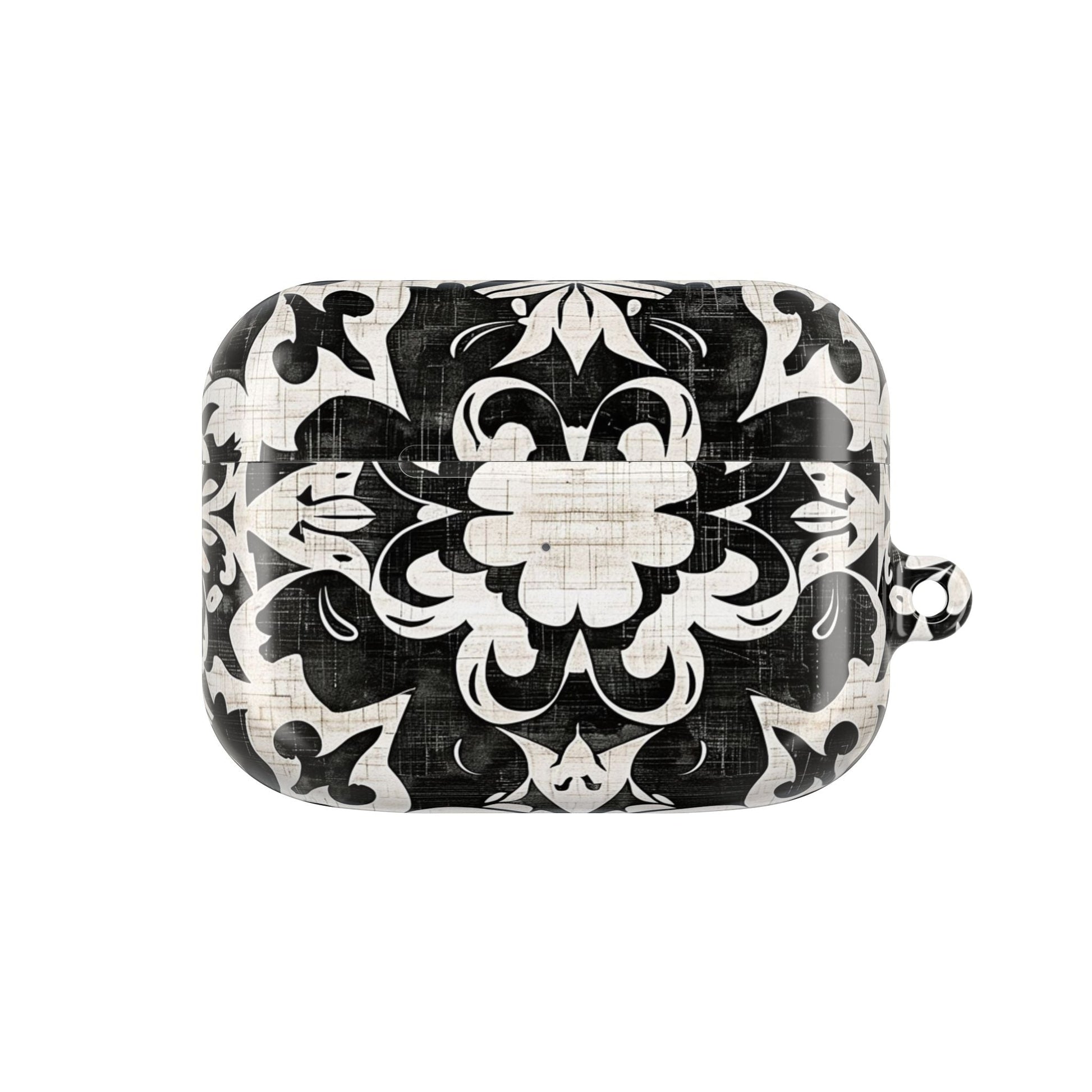 Black White Damask AirPod Case – Floral Mosaic Protective Cover - DIGITAL X