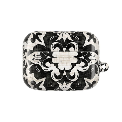 Black White Damask AirPod Case – Floral Mosaic Protective Cover - DIGITAL X