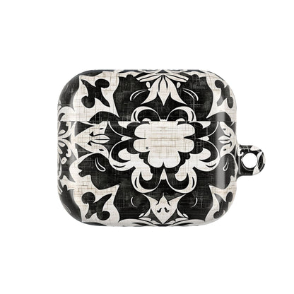 Black White Damask AirPod Case – Floral Mosaic Protective Cover - DIGITAL X