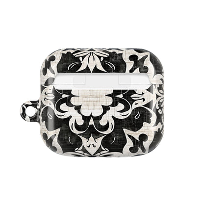 Black White Damask AirPod Case – Floral Mosaic Protective Cover - DIGITAL X