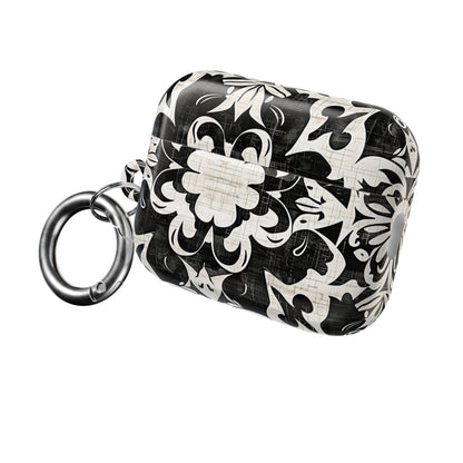 Black White Damask AirPod Case – Floral Mosaic Protective Cover - DIGITAL X