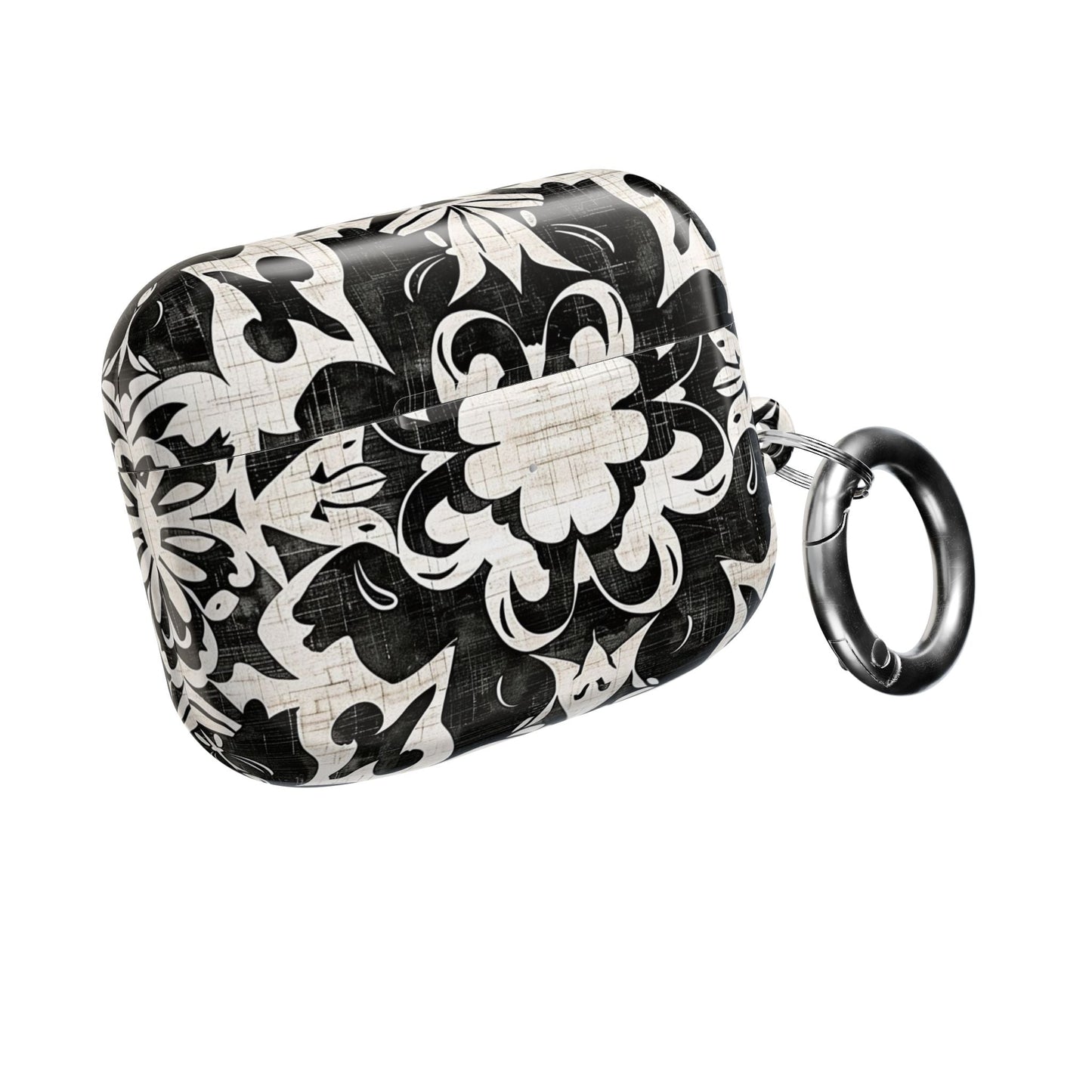 Black White Damask AirPod Case – Floral Mosaic Protective Cover - DIGITAL X