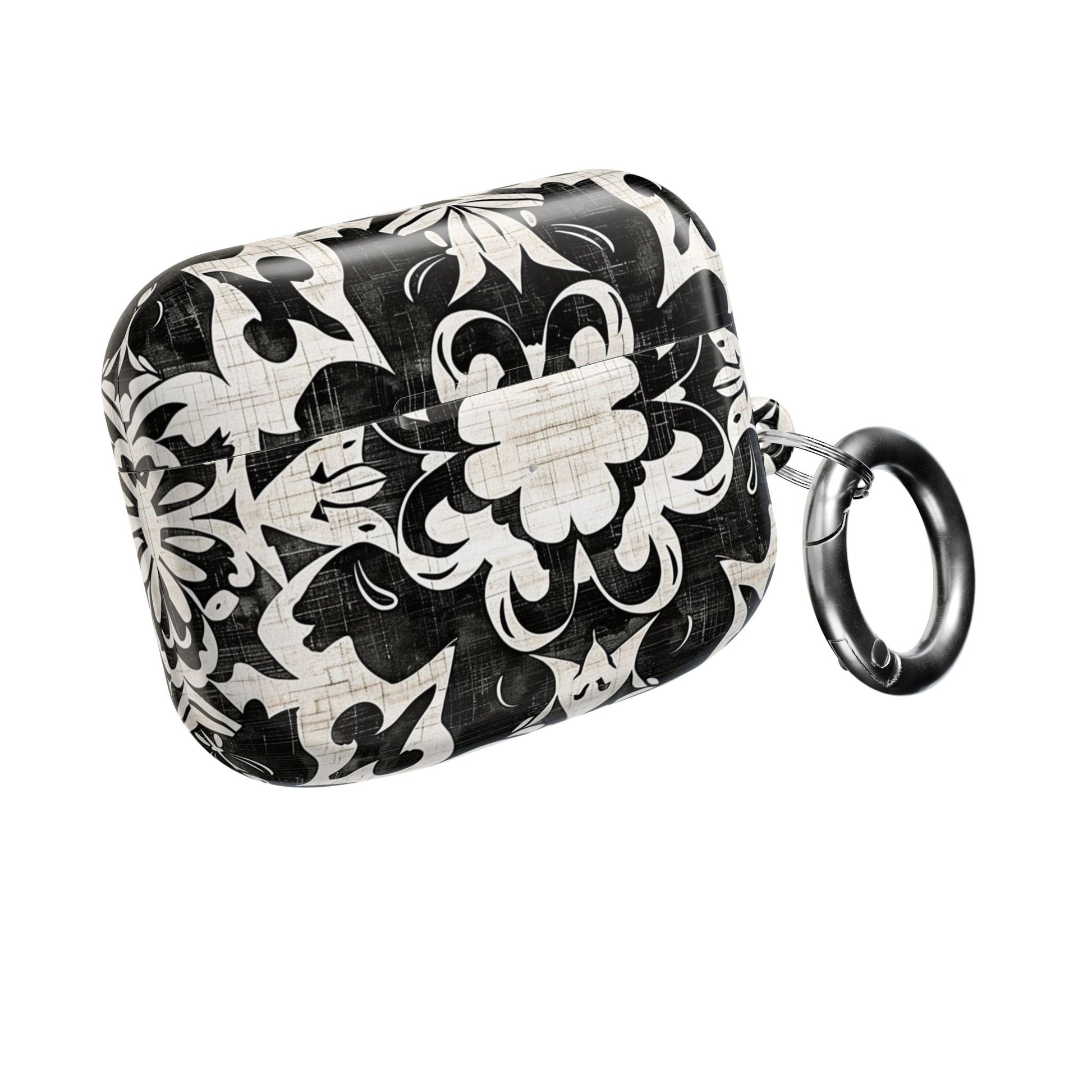 Black White Damask AirPod Case – Floral Mosaic Protective Cover - DIGITAL X