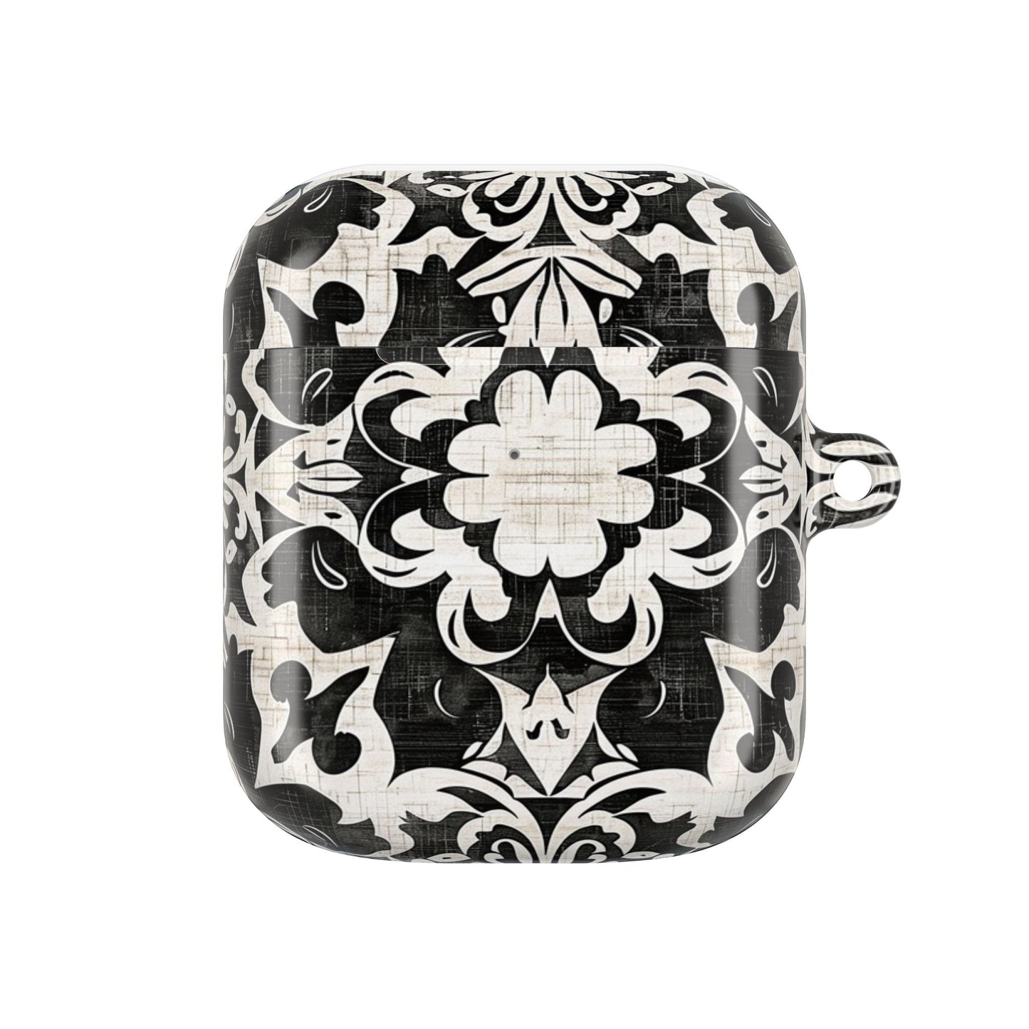 Black White Damask AirPod Case – Floral Mosaic Protective Cover - DIGITAL X