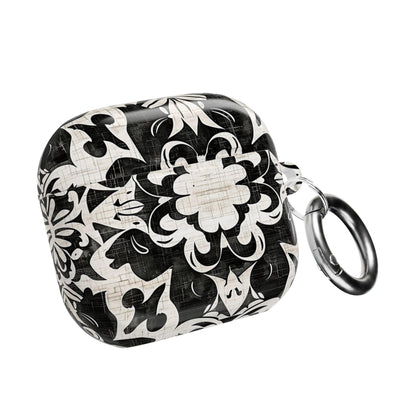 Black White Damask AirPod Case – Floral Mosaic Protective Cover - DIGITAL X