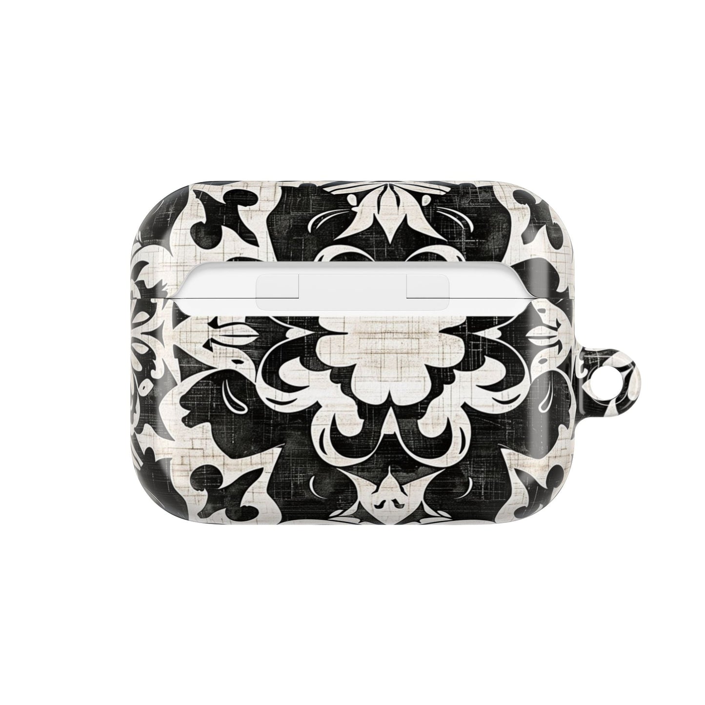 Black White Damask AirPod Case – Floral Mosaic Protective Cover - DIGITAL X