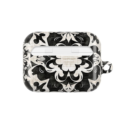 Black White Damask AirPod Case – Floral Mosaic Protective Cover - DIGITAL X