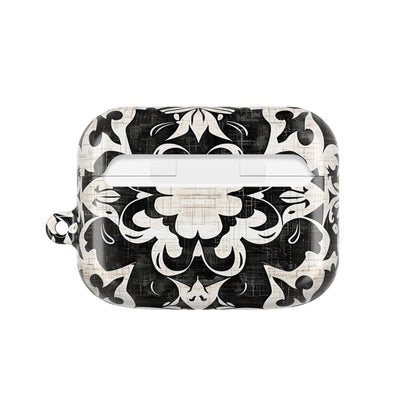 Black White Damask AirPod Case – Floral Mosaic Protective Cover - DIGITAL X