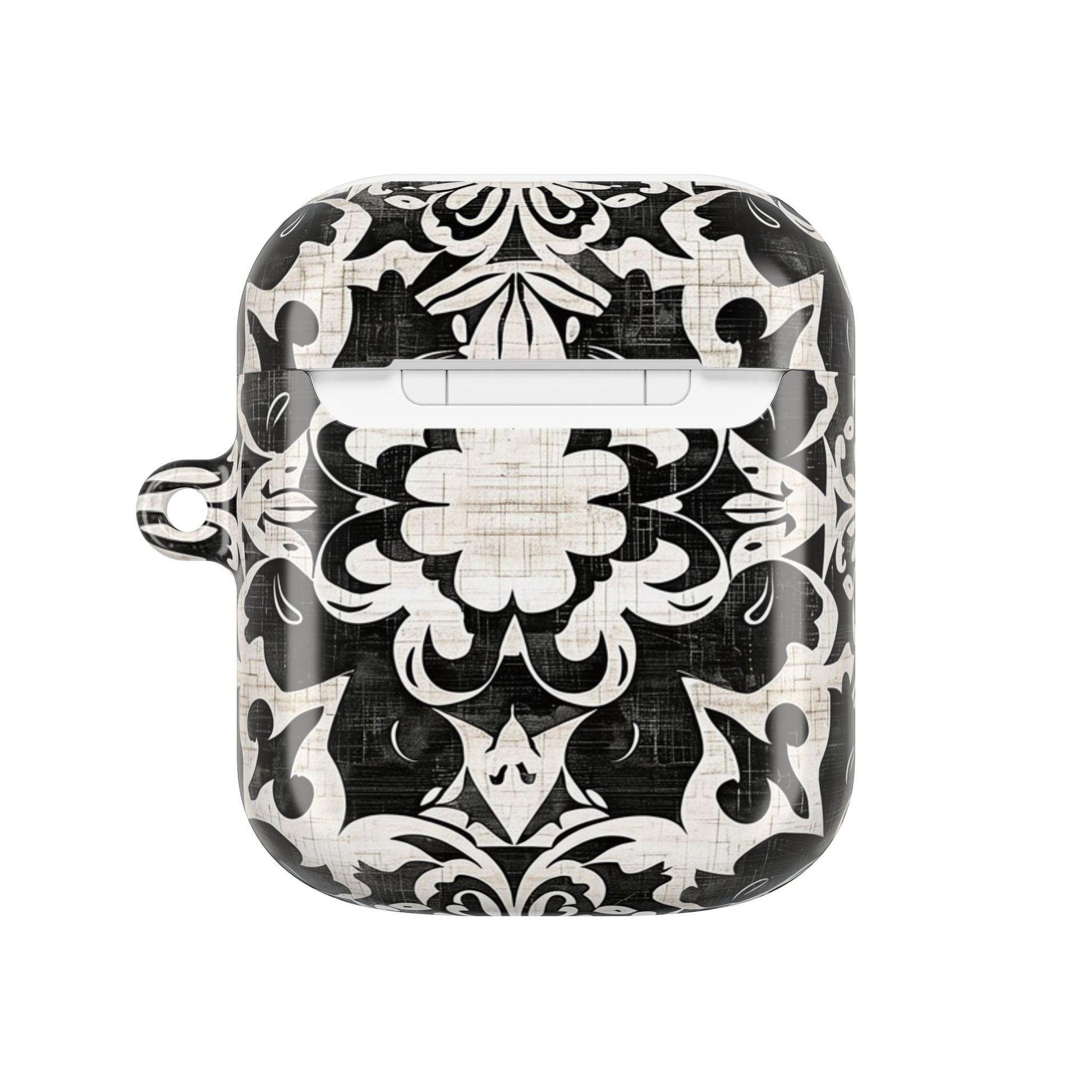 Black White Damask AirPod Case – Floral Mosaic Protective Cover - DIGITAL X