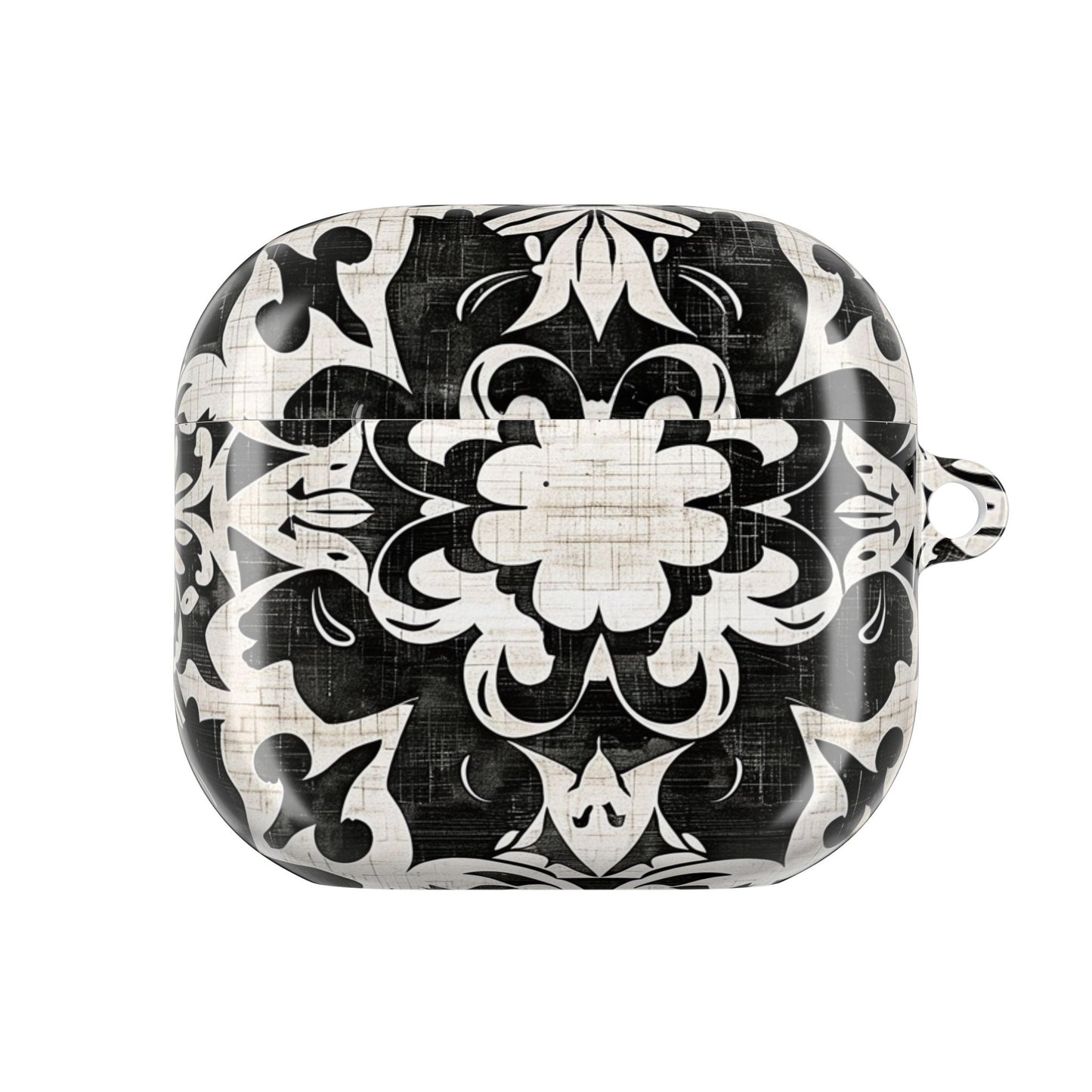 Black White Damask AirPod Case – Floral Mosaic Protective Cover - DIGITAL X