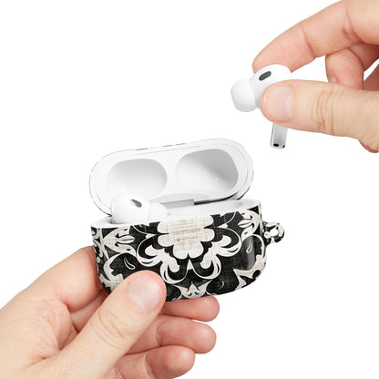 Black White Damask AirPod Case – Floral Mosaic Protective Cover - DIGITAL X