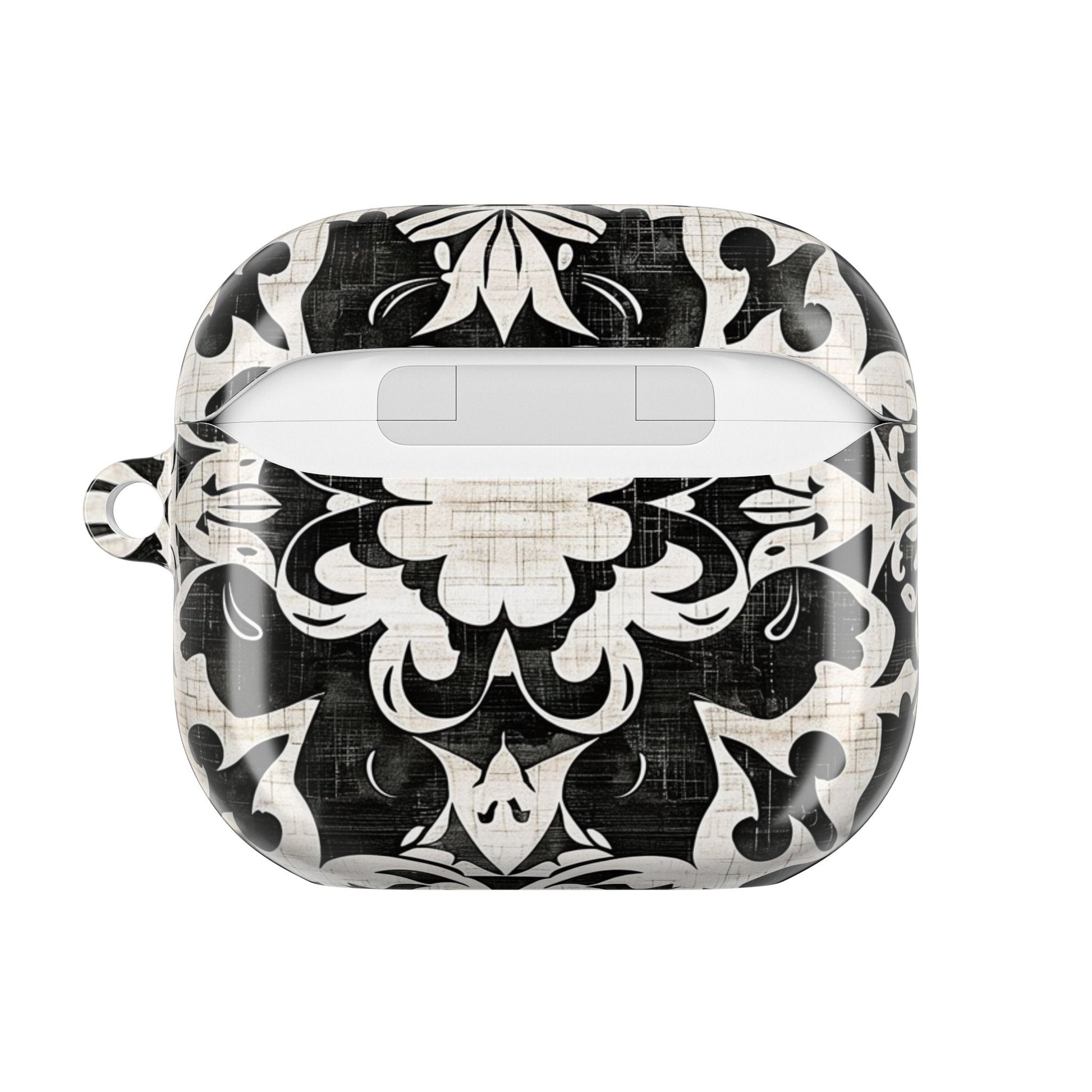Black White Damask AirPod Case – Floral Mosaic Protective Cover - DIGITAL X
