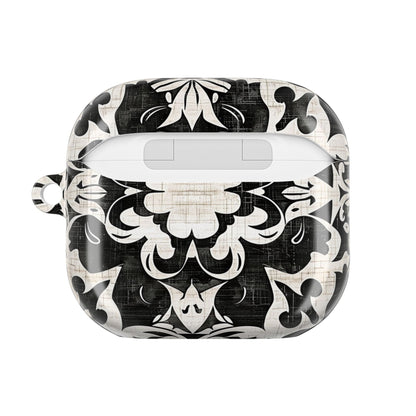 Black White Damask AirPod Case – Floral Mosaic Protective Cover - DIGITAL X