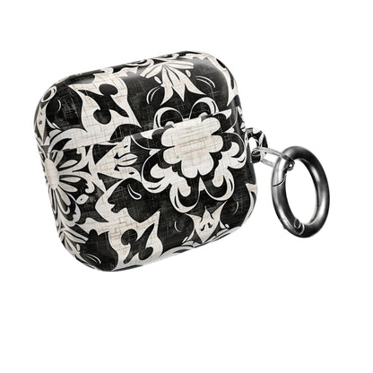 Black White Damask AirPod Case – Floral Mosaic Protective Cover - DIGITAL X