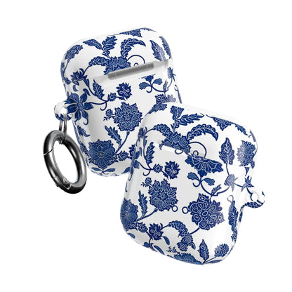 Blue Floral AirPod Case — Porcelain - Inspired Protective Cover - DIGITAL X