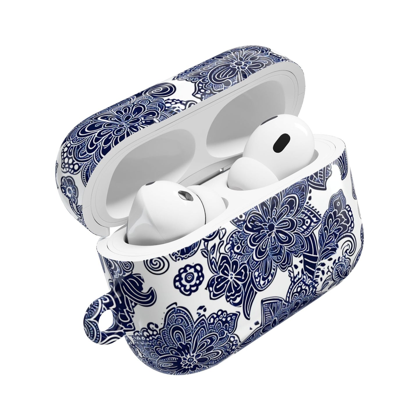Blue Floral AirPod Case — Porcelain - Inspired Protective Cover - DIGITAL X