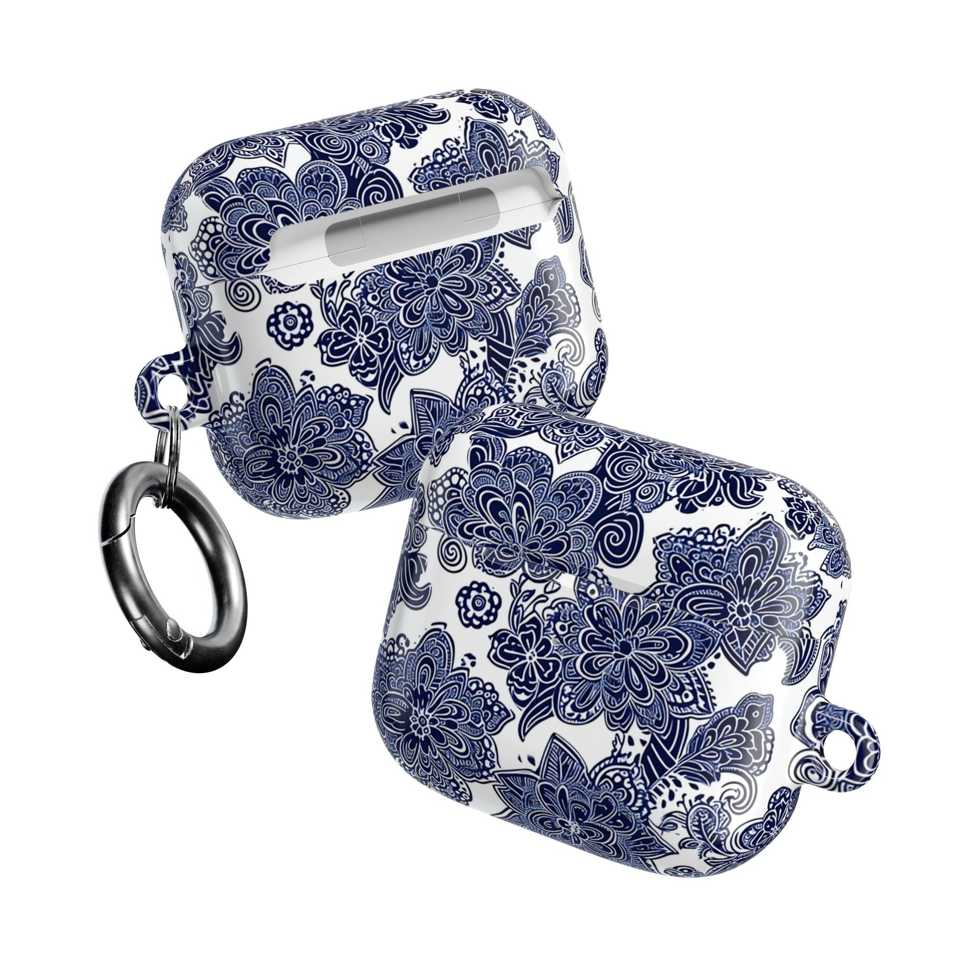Blue Floral AirPod Case — Porcelain - Inspired Protective Cover - DIGITAL X