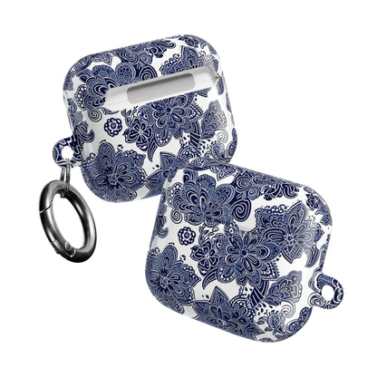 Blue Floral AirPod Case — Porcelain - Inspired Protective Cover - DIGITAL X