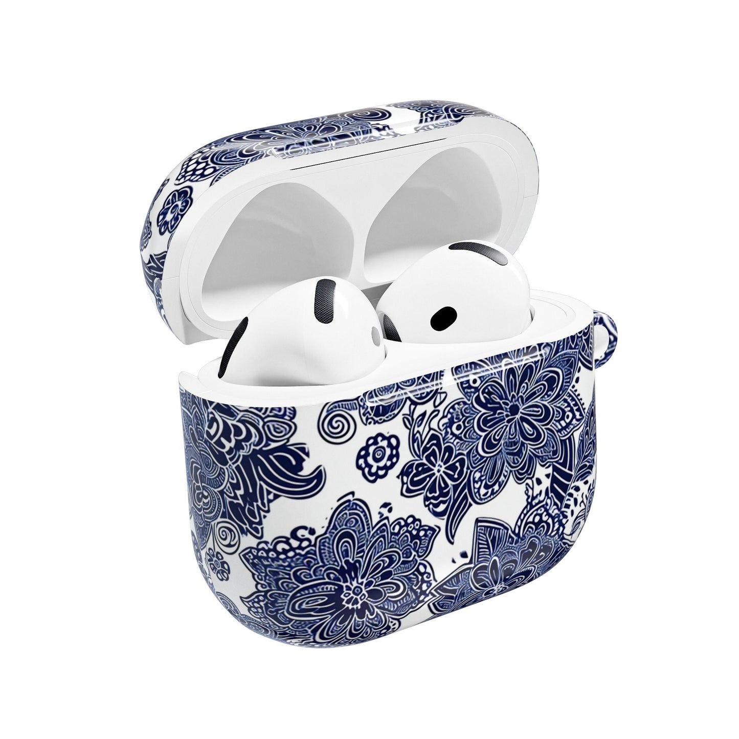 Blue Floral AirPod Case — Porcelain - Inspired Protective Cover - DIGITAL X