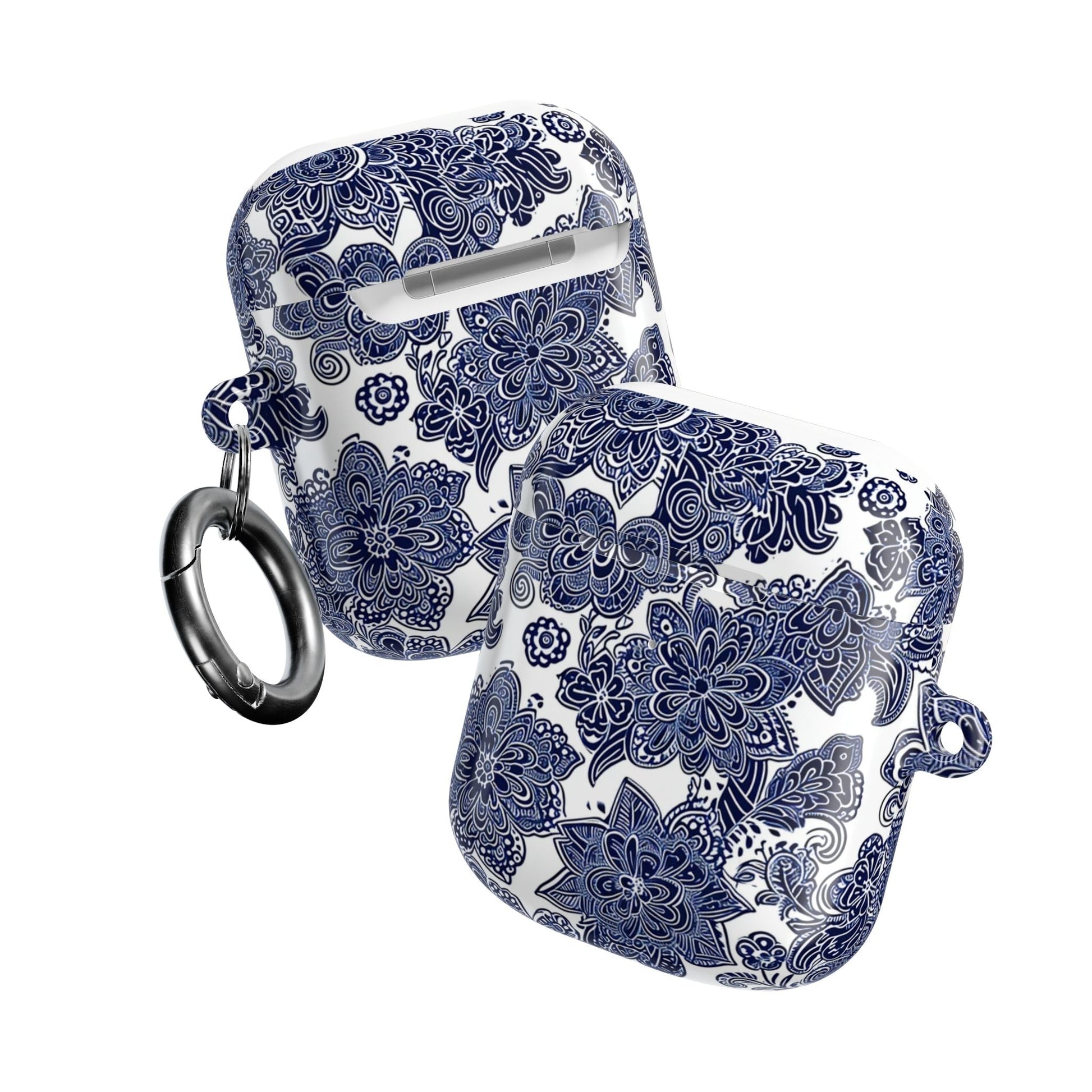 Blue Floral AirPod Case — Porcelain - Inspired Protective Cover - DIGITAL X