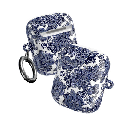 Blue Floral AirPod Case — Porcelain - Inspired Protective Cover - DIGITAL X