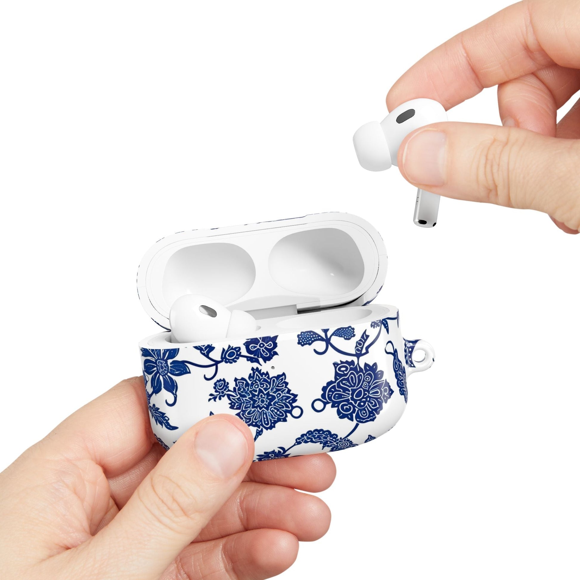 Blue Floral AirPod Case — Porcelain - Inspired Protective Cover - DIGITAL X