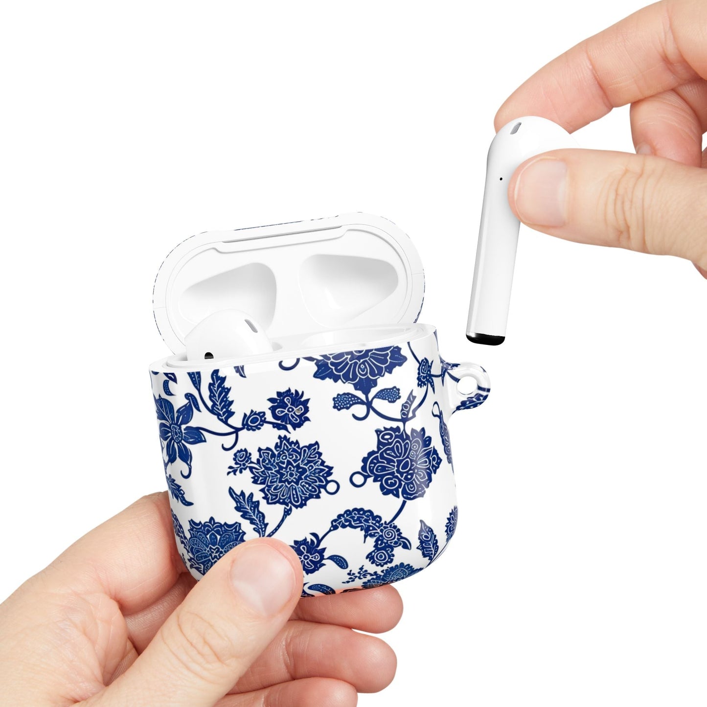Blue Floral AirPod Case — Porcelain - Inspired Protective Cover - DIGITAL X