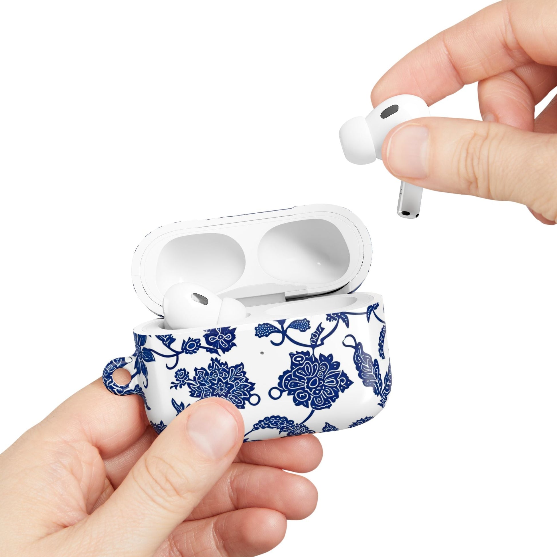 Blue Floral AirPod Case — Porcelain - Inspired Protective Cover - DIGITAL X