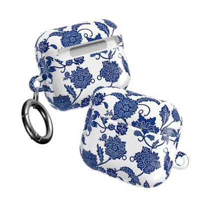 Blue Floral AirPod Case — Porcelain - Inspired Protective Cover - DIGITAL X